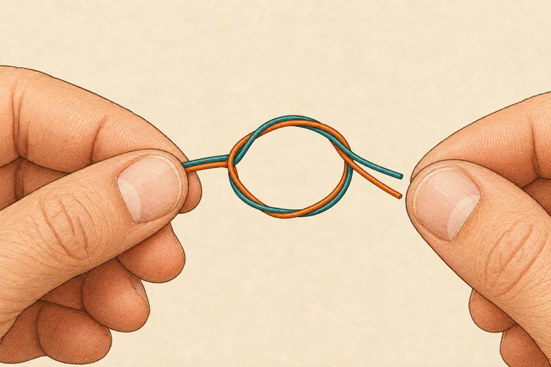 Form a loose overhand loop using both lines together as if they were one strand
