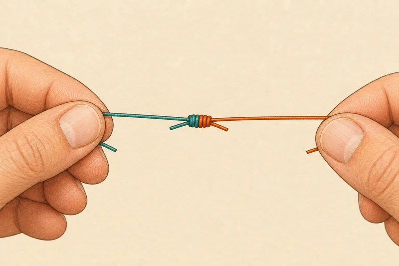 Pass both tag ends through the loop, then pull all four ends to cinch the knot tight